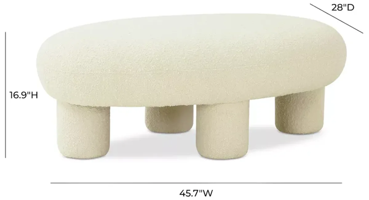 TOV Furniture Discus BouclÃ© Ottoman