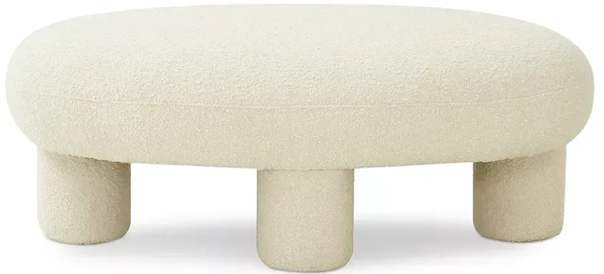 TOV Furniture Discus BouclÃ© Ottoman