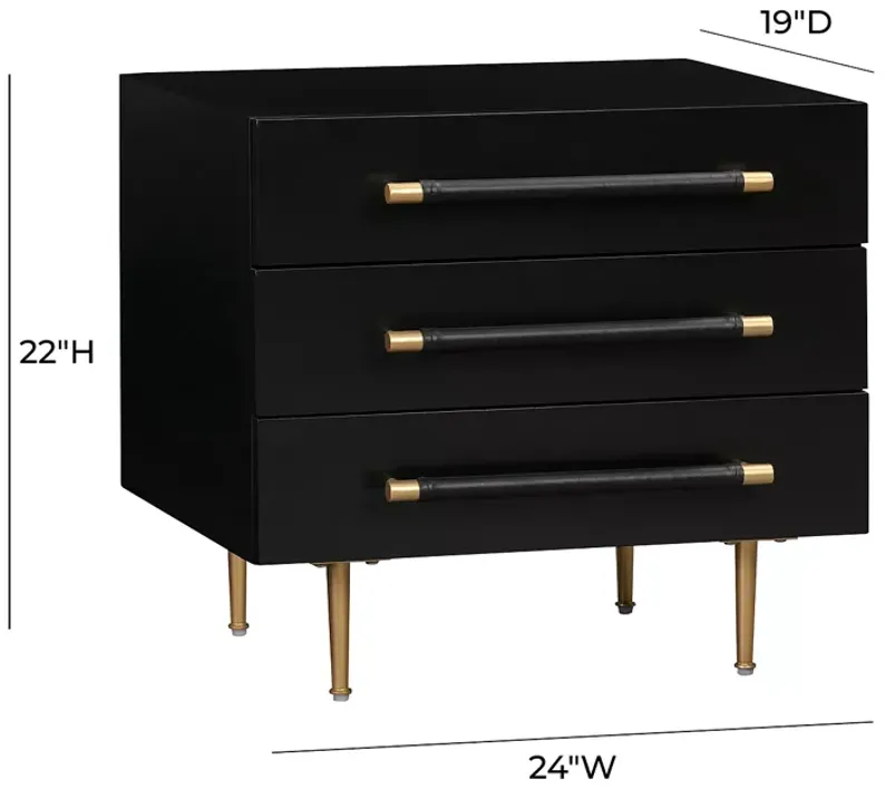 TOV Furniture Trident Black Nightstand