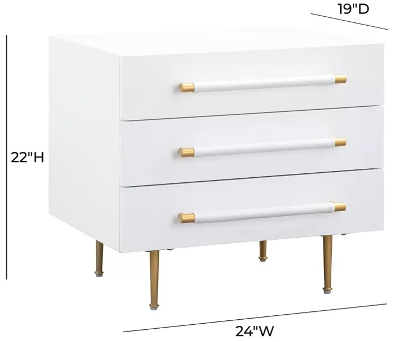 TOV Furniture Trident White Nightstand