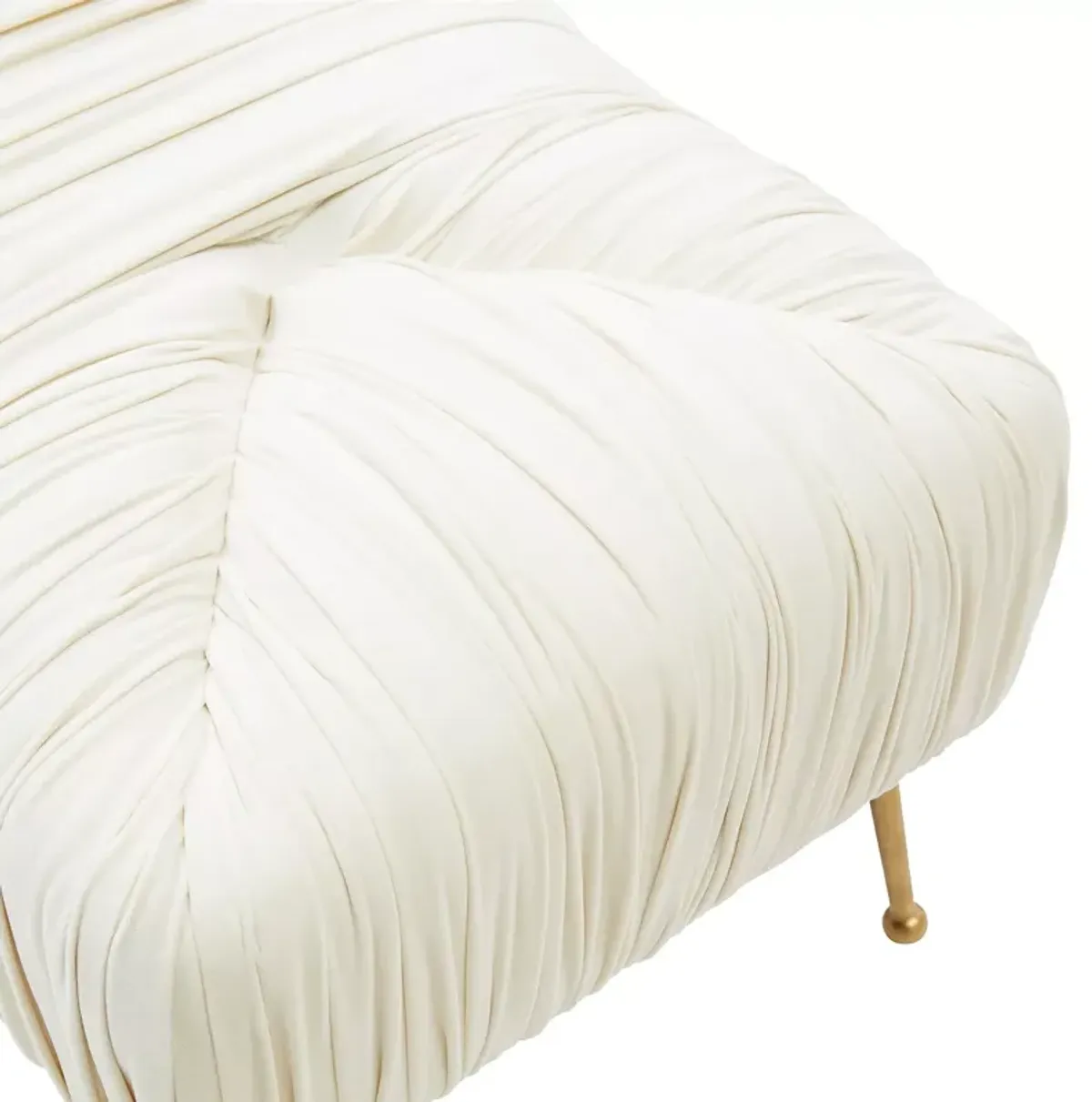 TOV Furniture Jessica Cream Velvet Bench