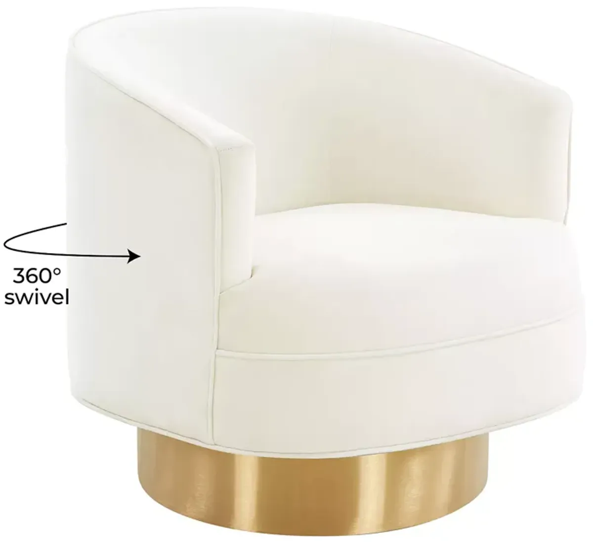 TOV Furniture Stella Cream Velvet Swivel Chair