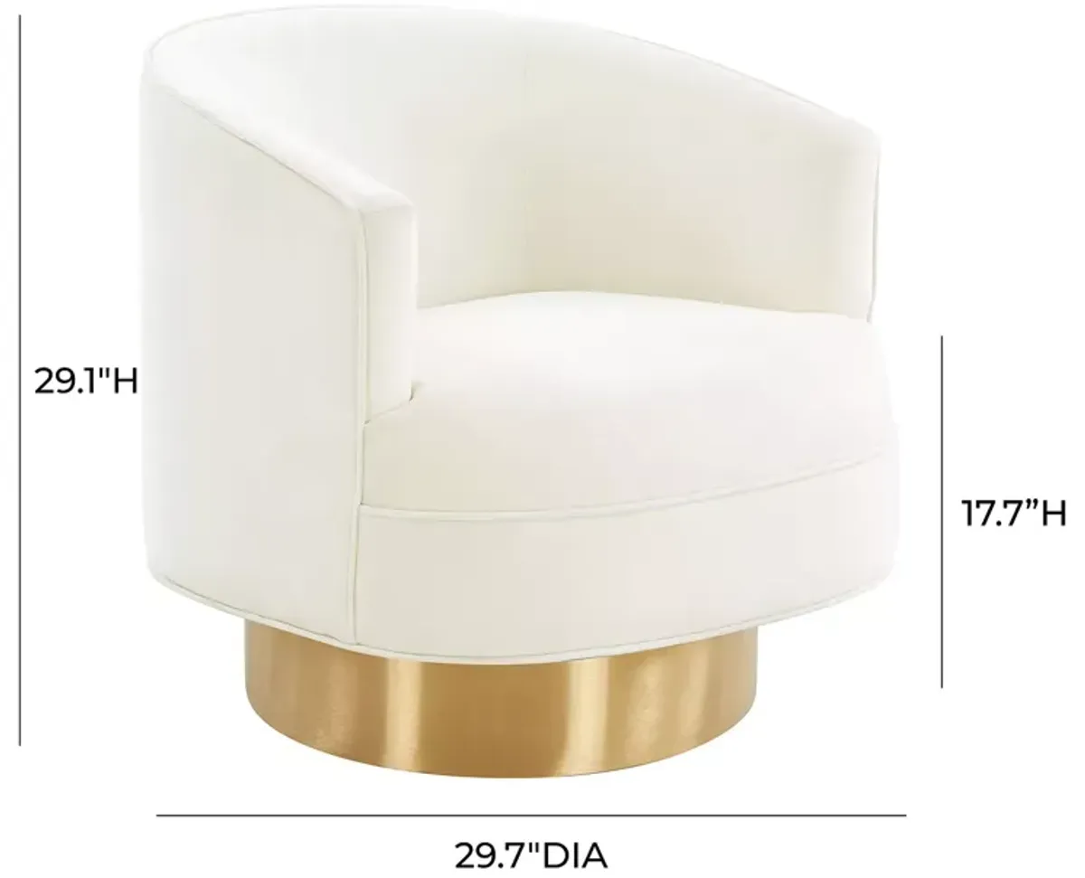 TOV Furniture Stella Cream Velvet Swivel Chair