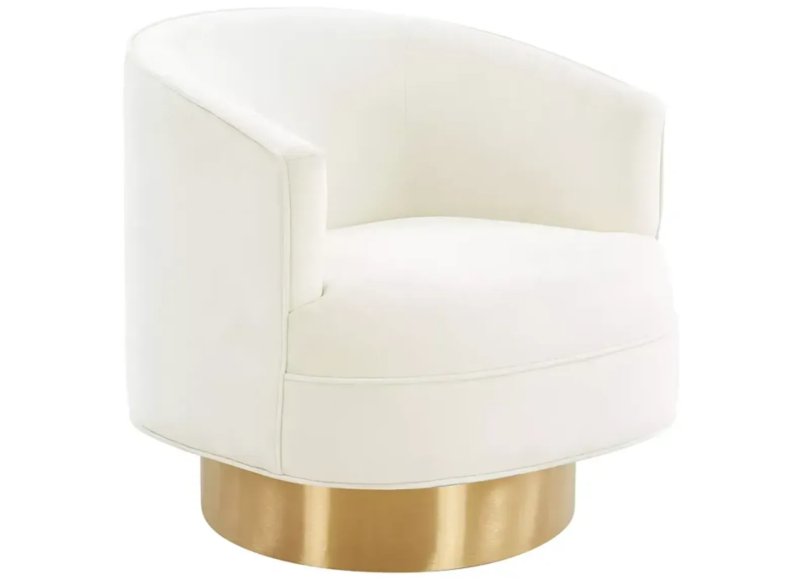 TOV Furniture Stella Cream Velvet Swivel Chair