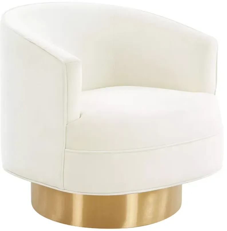 TOV Furniture Stella Cream Velvet Swivel Chair