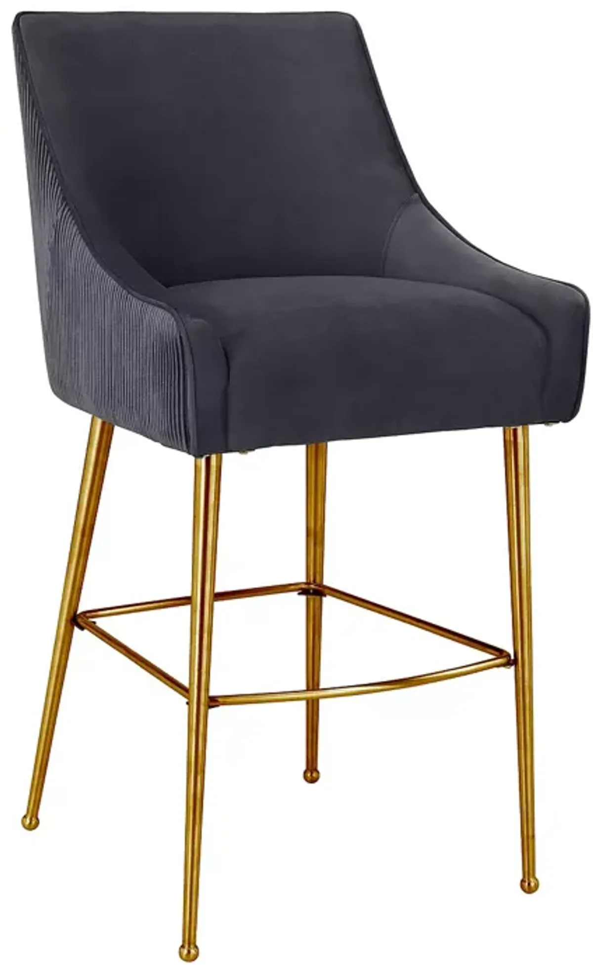 TOV Furniture Beatrix Pleated Velvet Counter Stool