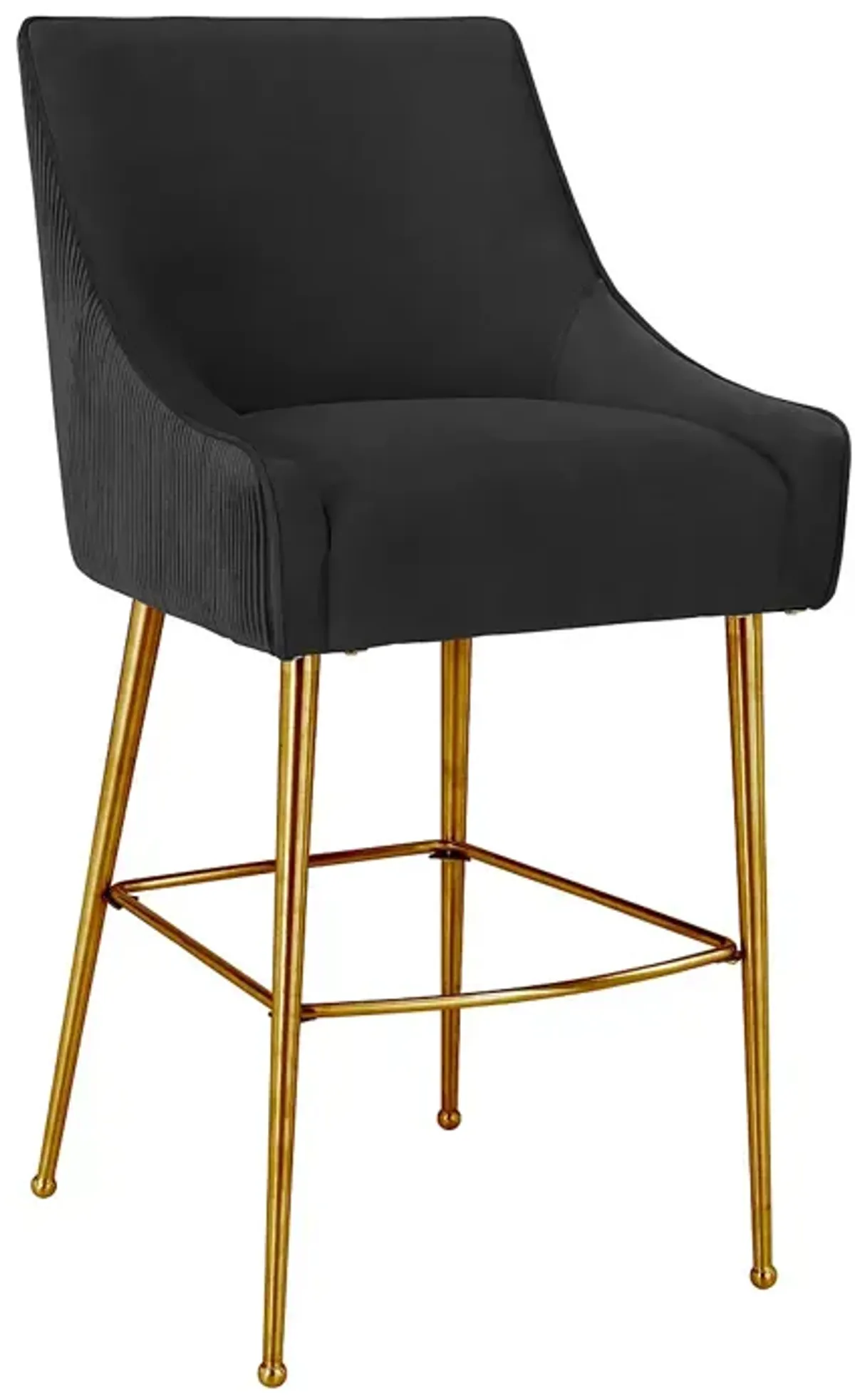 TOV Furniture Beatrix Pleated Velvet Bar Stool