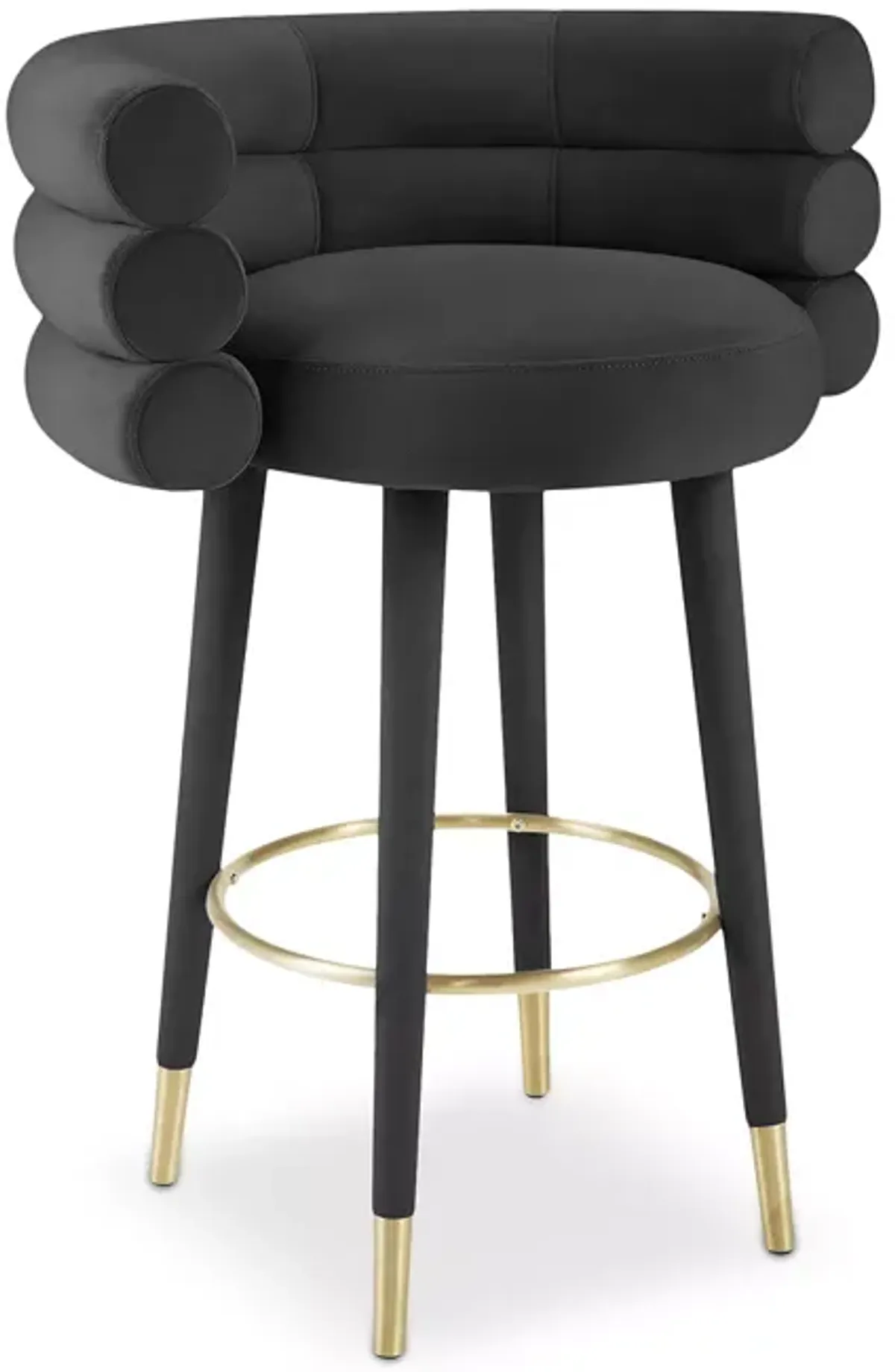 TOV Furniture Betty Black Velvet Barstool