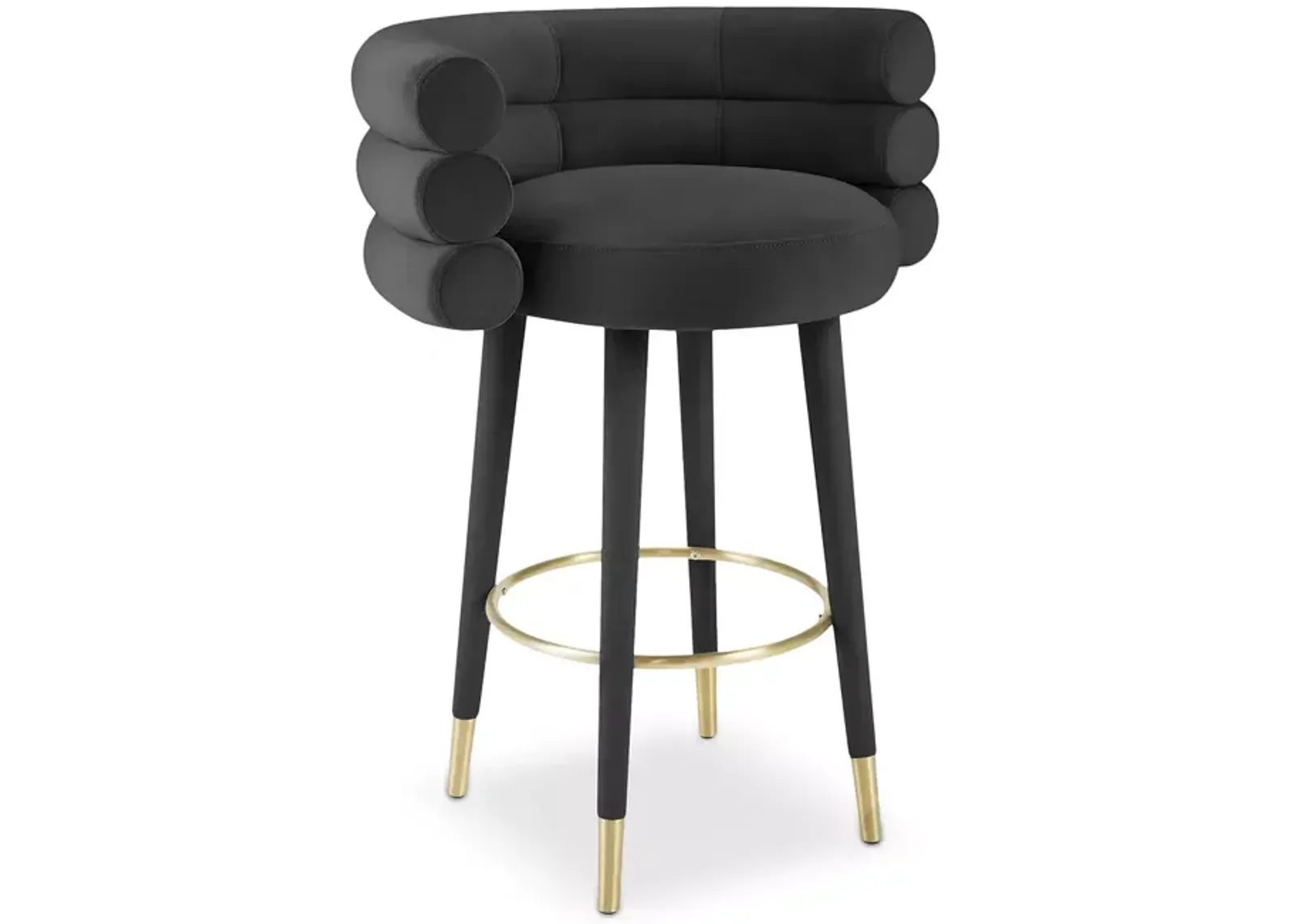 TOV Furniture Betty Black Velvet Barstool