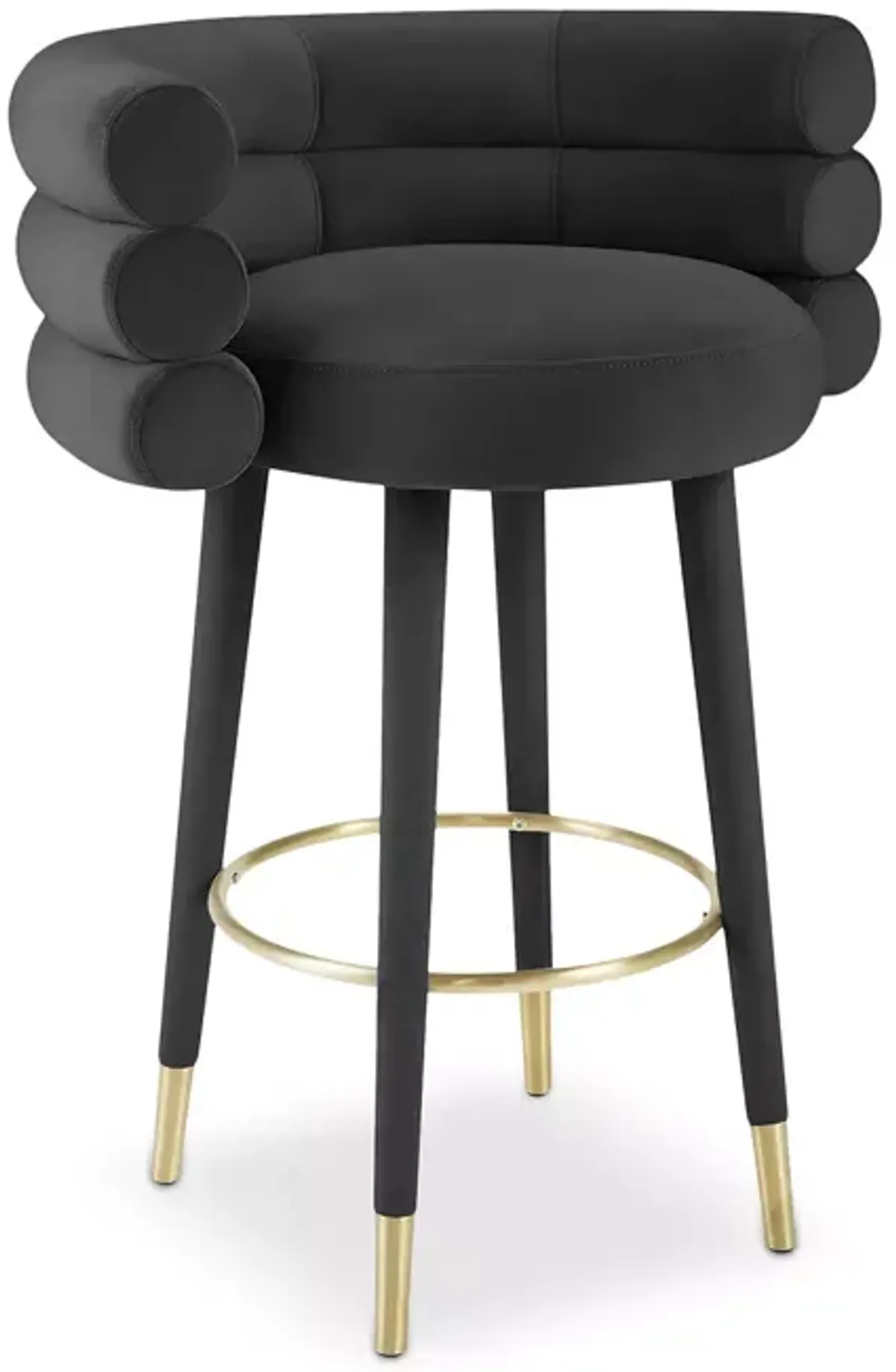 TOV Furniture Betty Black Velvet Barstool