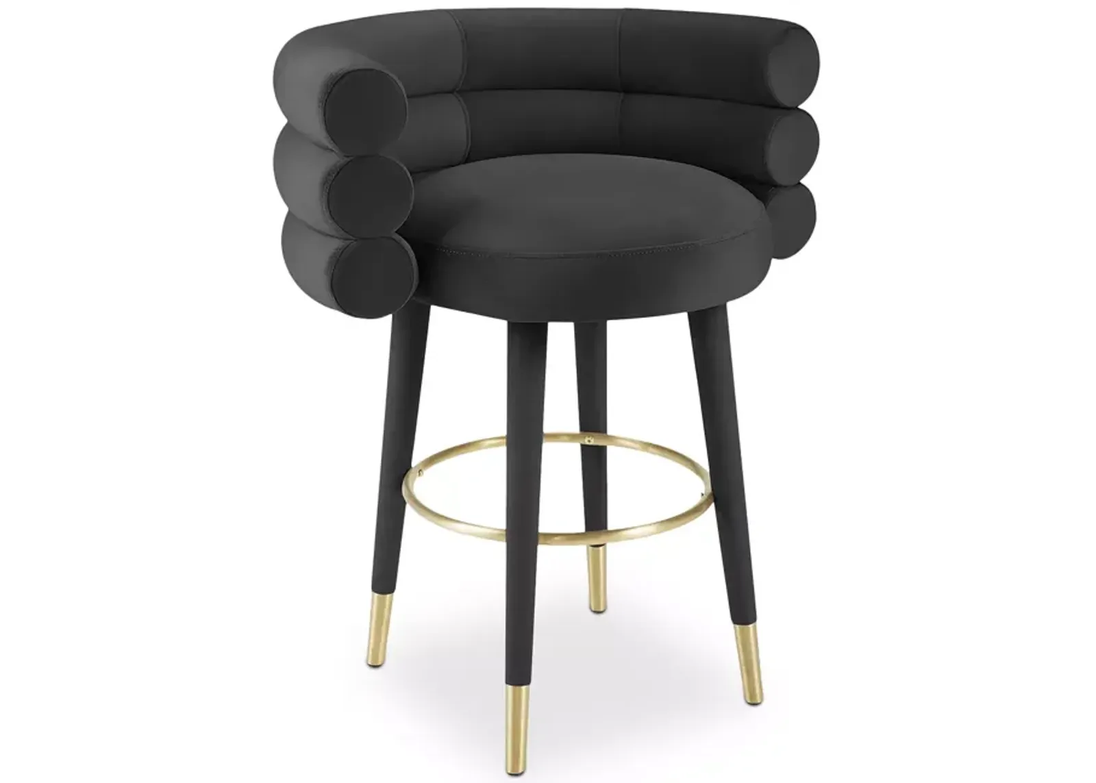 TOV Furniture Betty Black Velvet Counter Stool