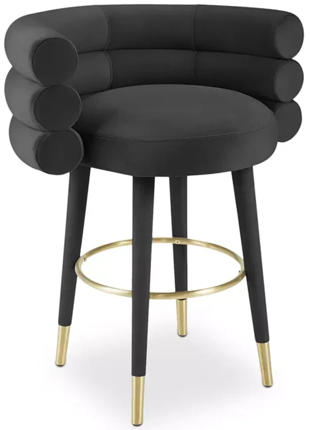 TOV Furniture Betty Black Velvet Counter Stool