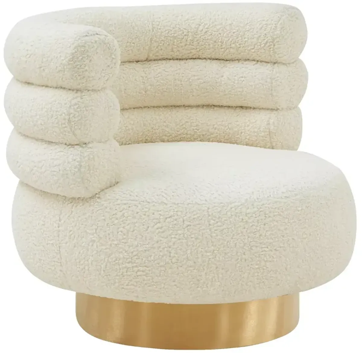 TOV Furniture Naomi Faux Shearling Swivel Chair