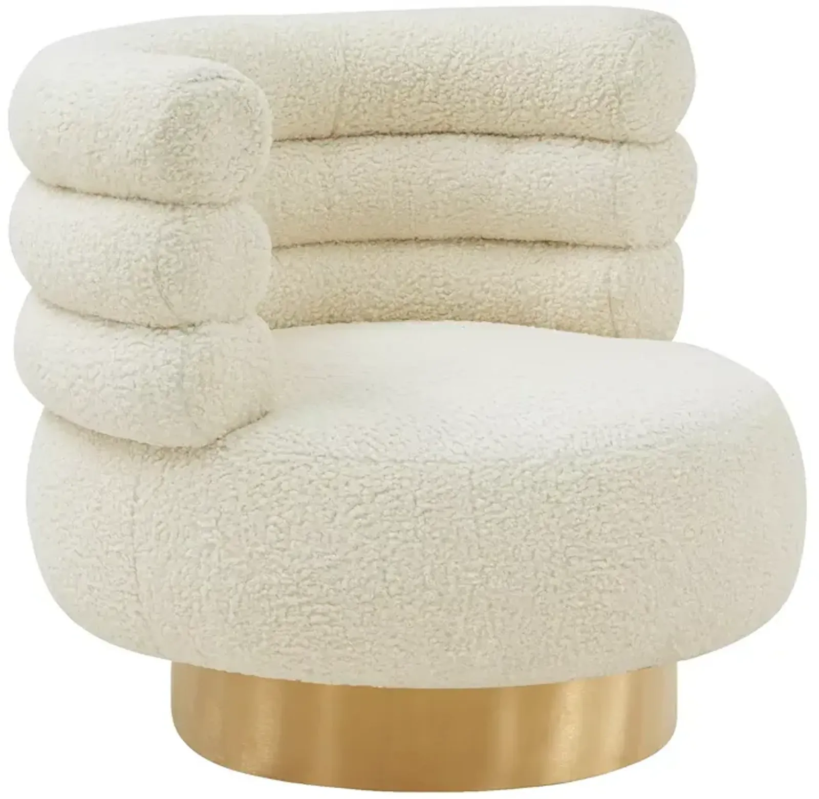 TOV Furniture Naomi Faux Shearling Swivel Chair