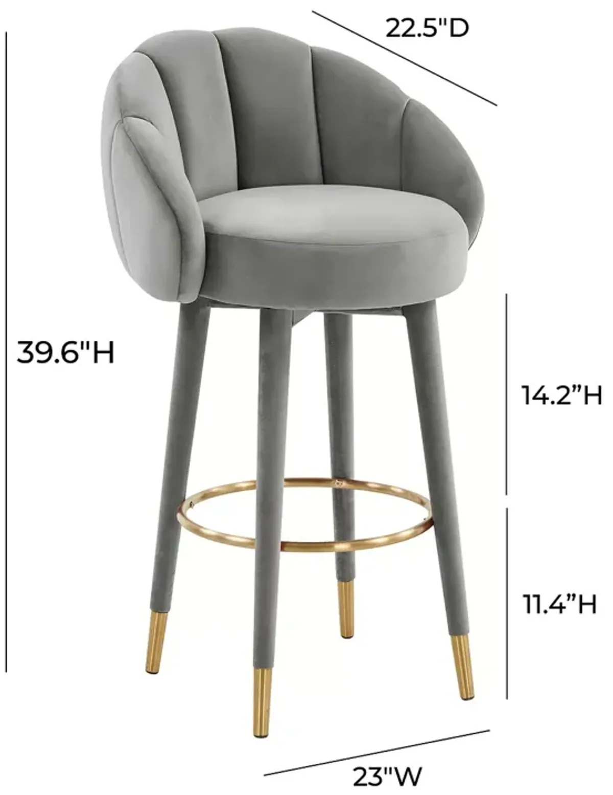 TOV Furniture Myla Swivel Bar Stool