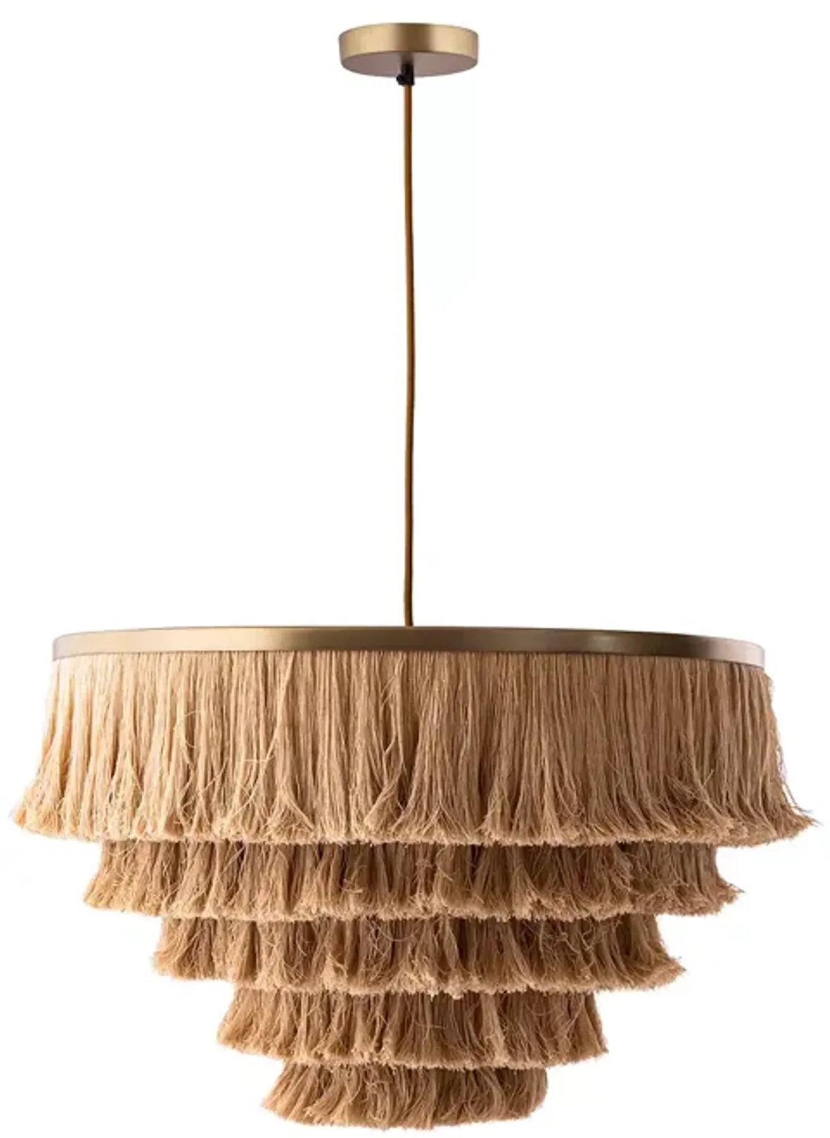 TOV Furniture Sarai Natural Fringe Pendant