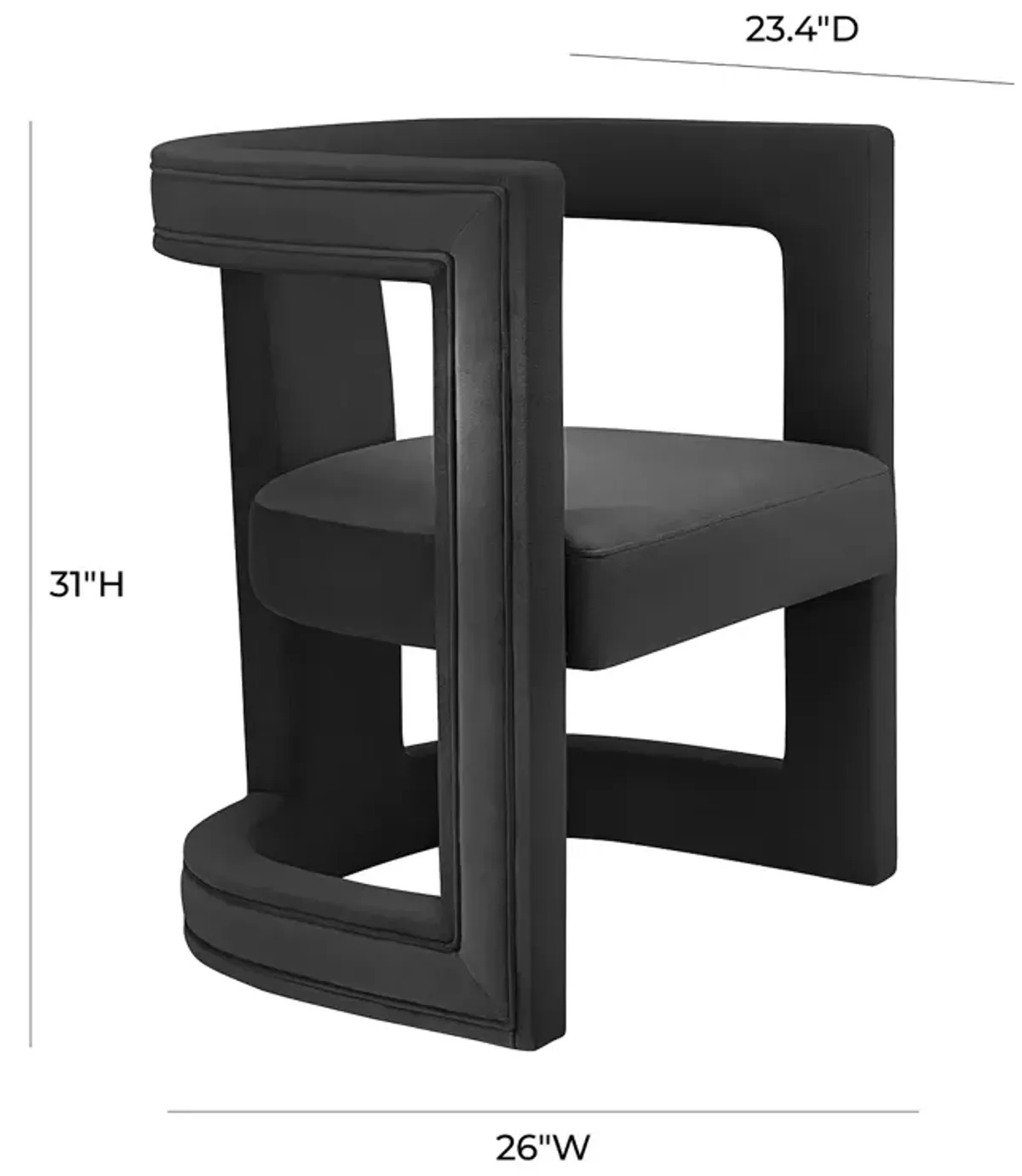 TOV Furniture Ada Black Velvet Chair