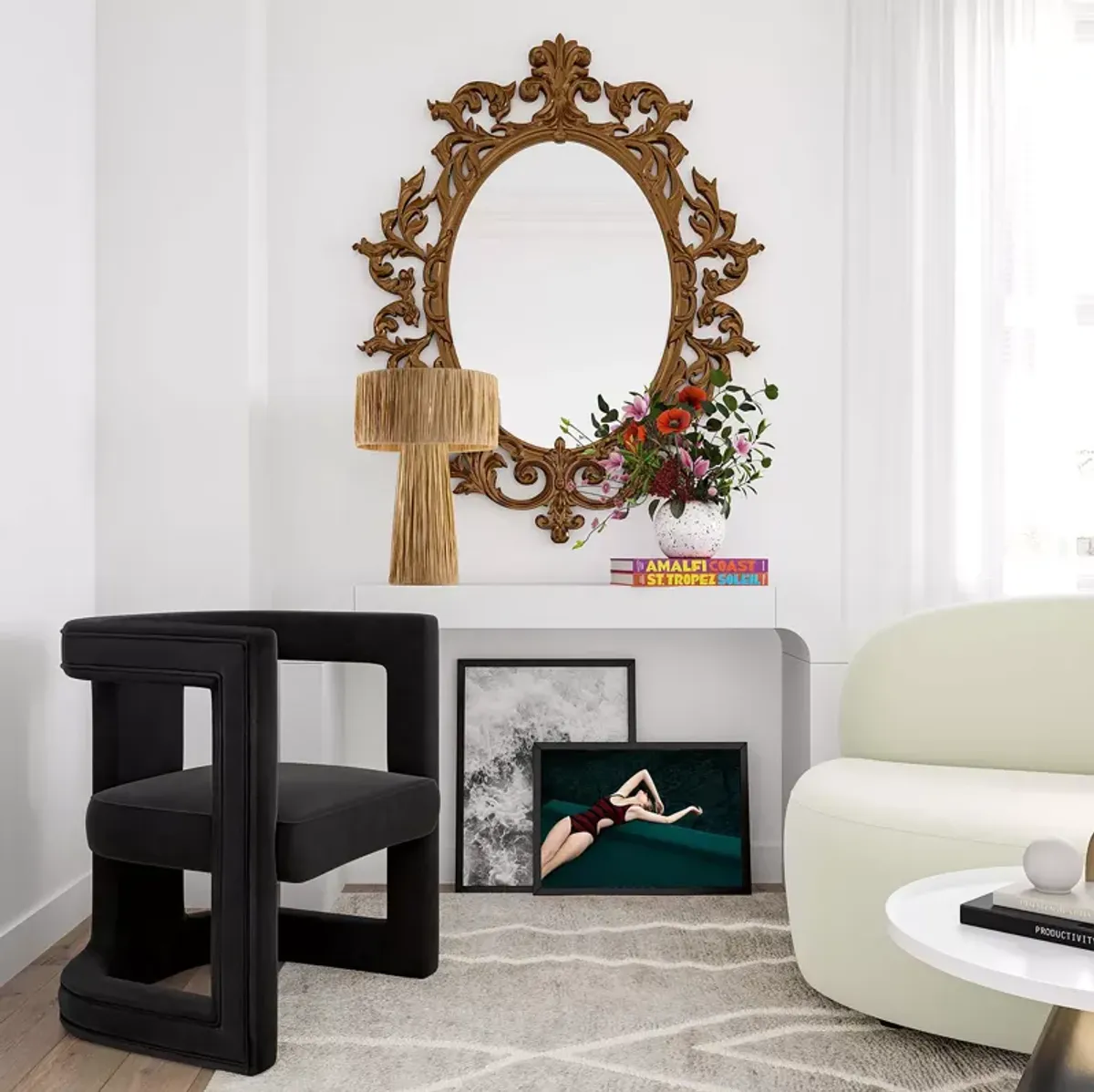 TOV Furniture Ada Black Velvet Chair