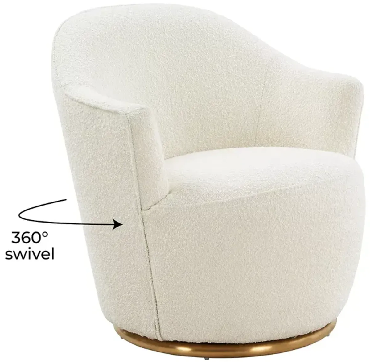 TOV Furniture Skyla Boucle Swivel Chair