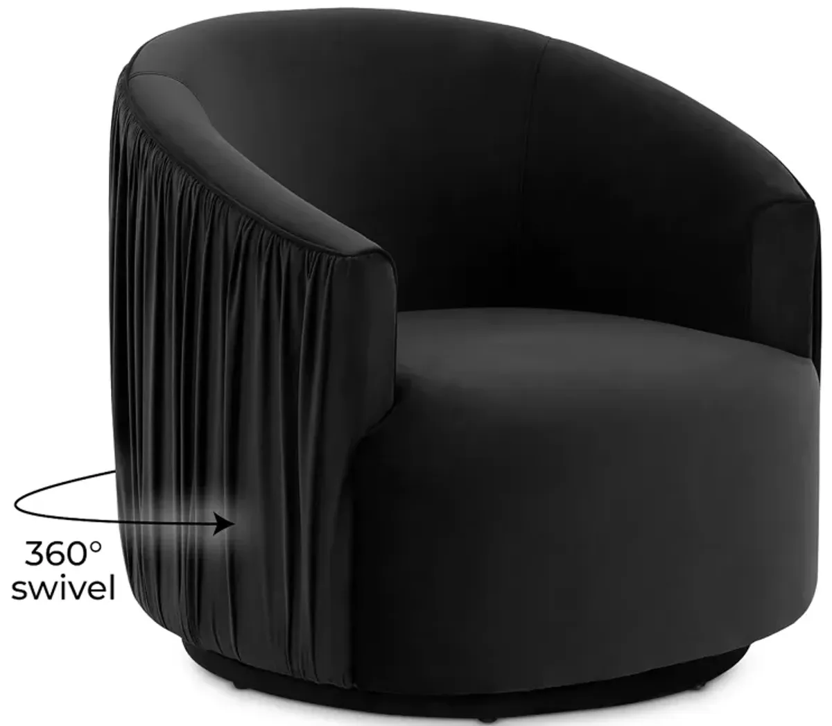 TOV Furniture London Pleated Velvet Swivel Chair