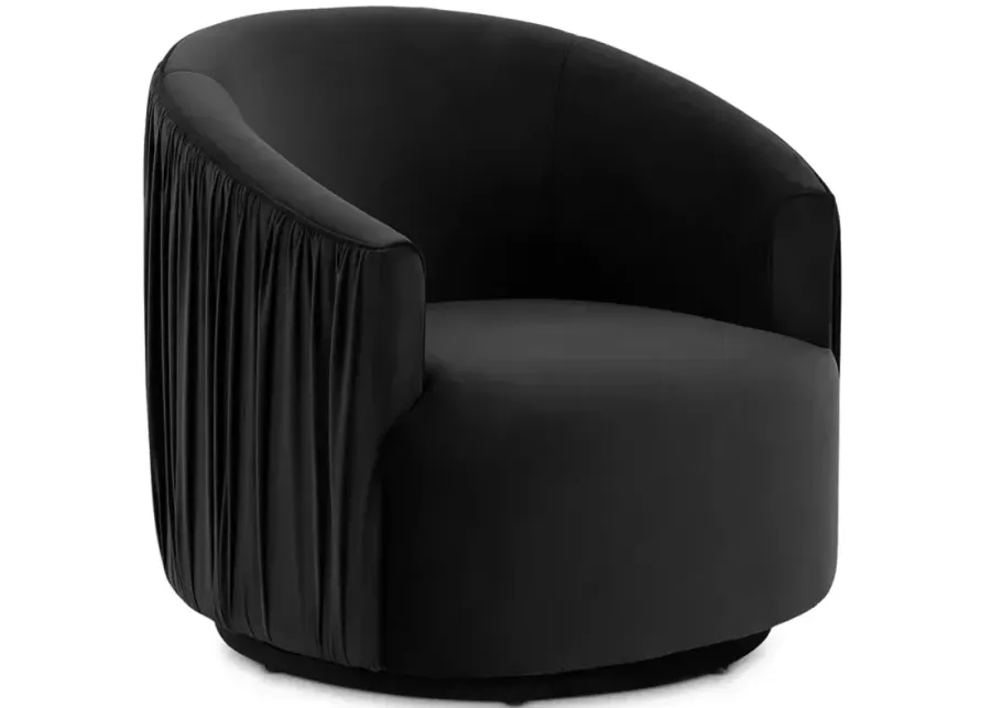 TOV Furniture London Pleated Velvet Swivel Chair