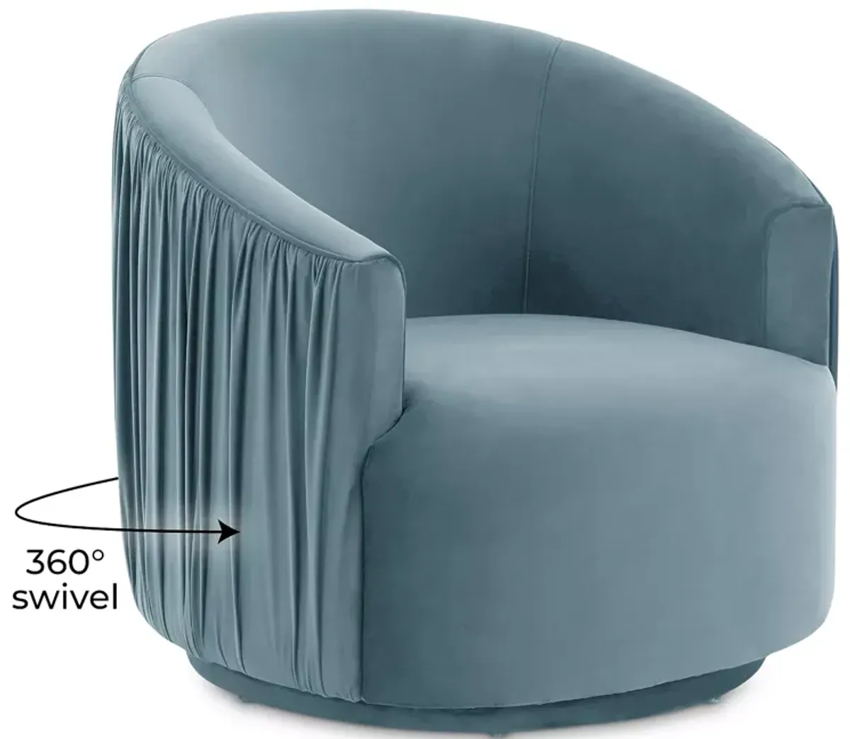 TOV Furniture London Pleated Velvet Swivel Chair