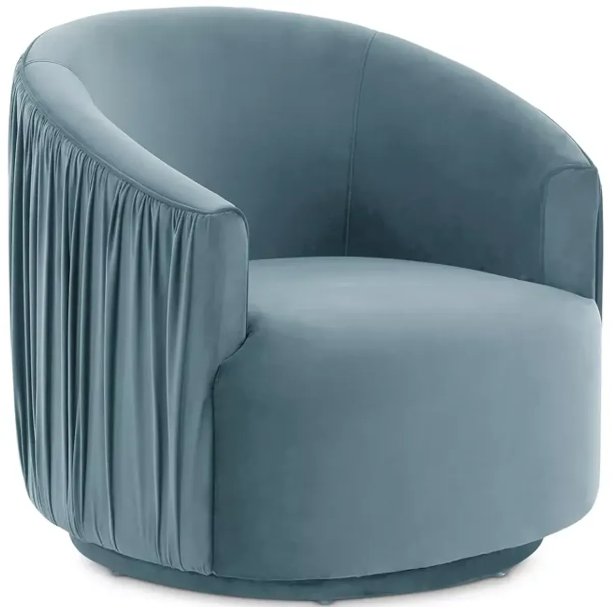 TOV Furniture London Pleated Velvet Swivel Chair