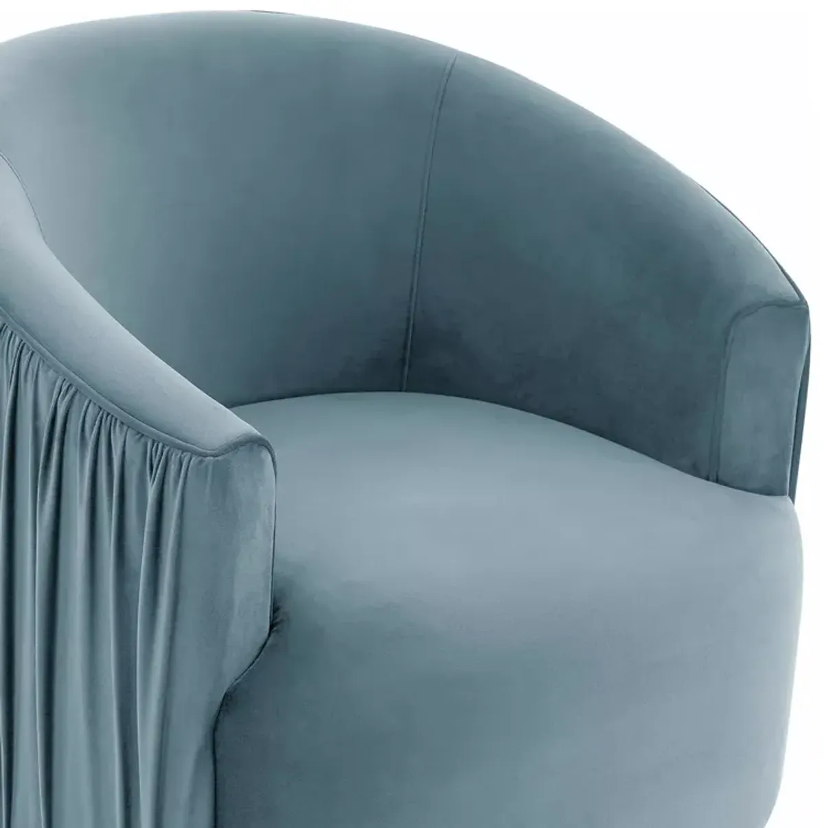 TOV Furniture London Pleated Velvet Swivel Chair