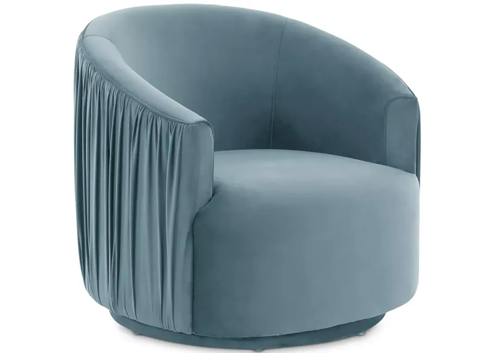 TOV Furniture London Pleated Velvet Swivel Chair