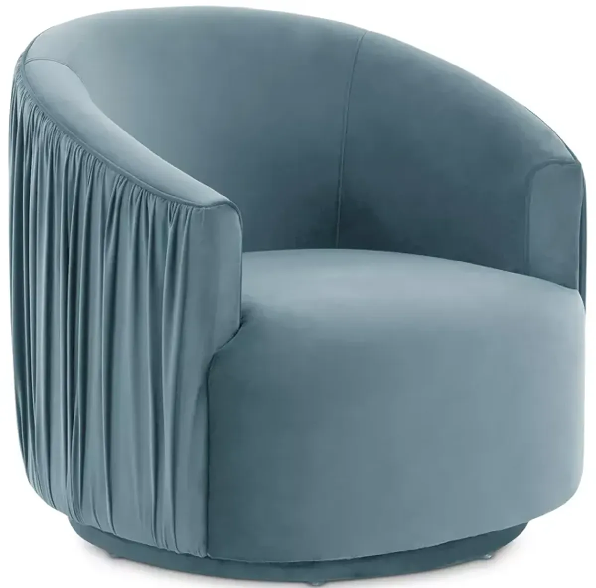 TOV Furniture London Pleated Velvet Swivel Chair