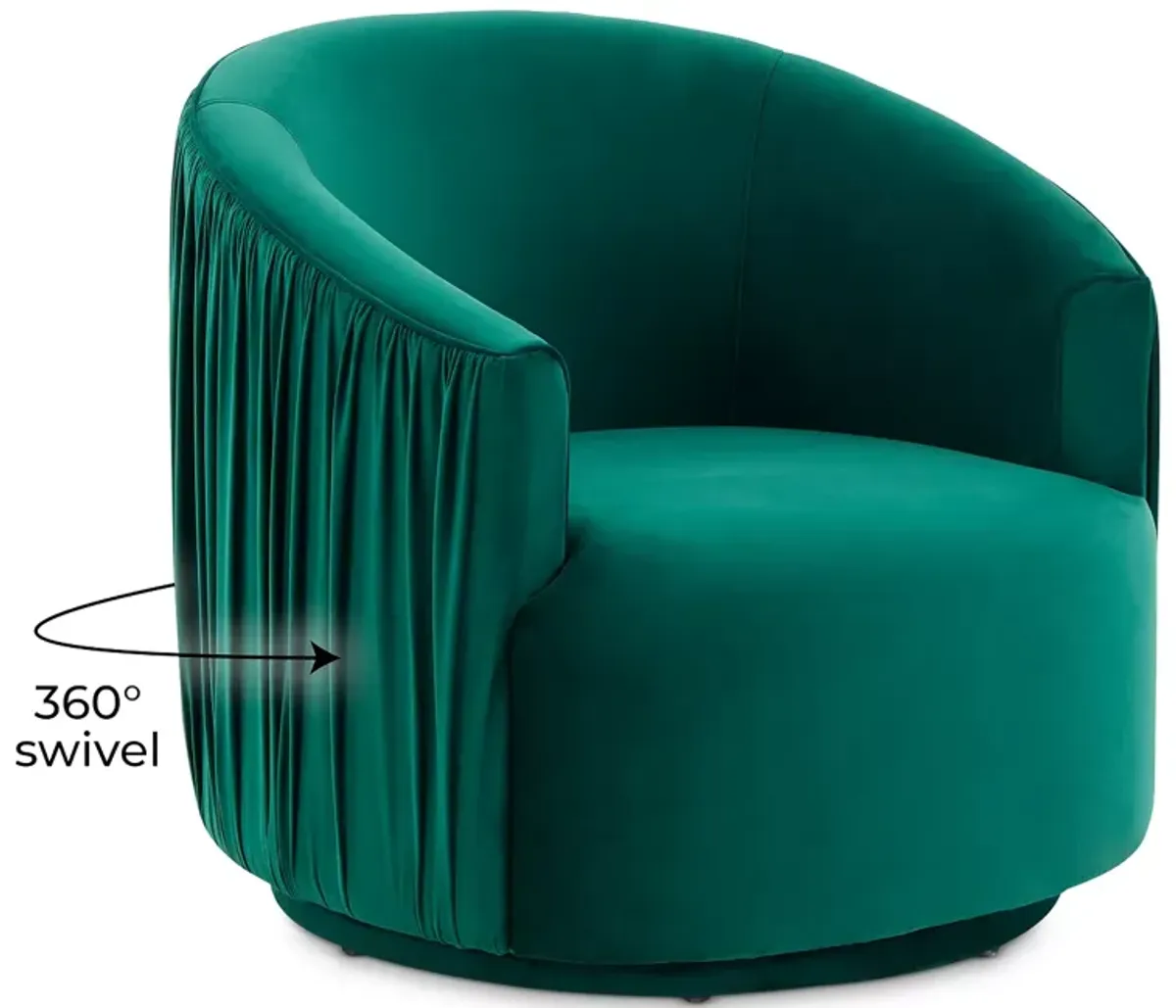 TOV Furniture London Pleated Velvet Swivel Chair