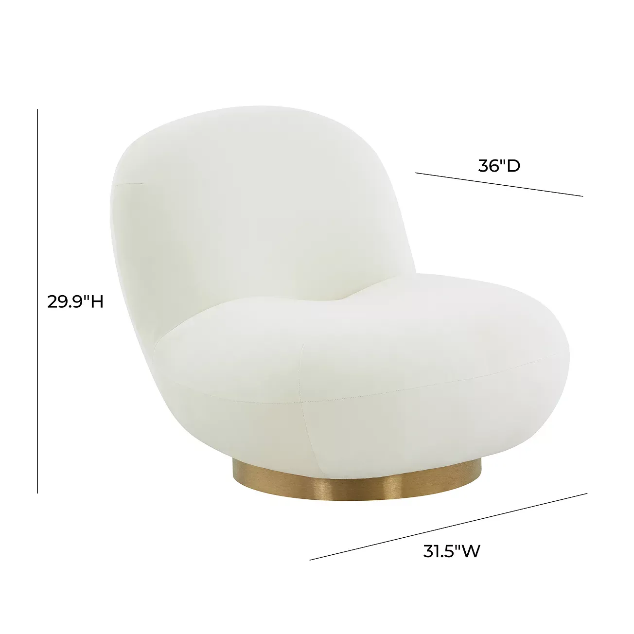 TOV Furniture Emily Velvet Swivel Chair