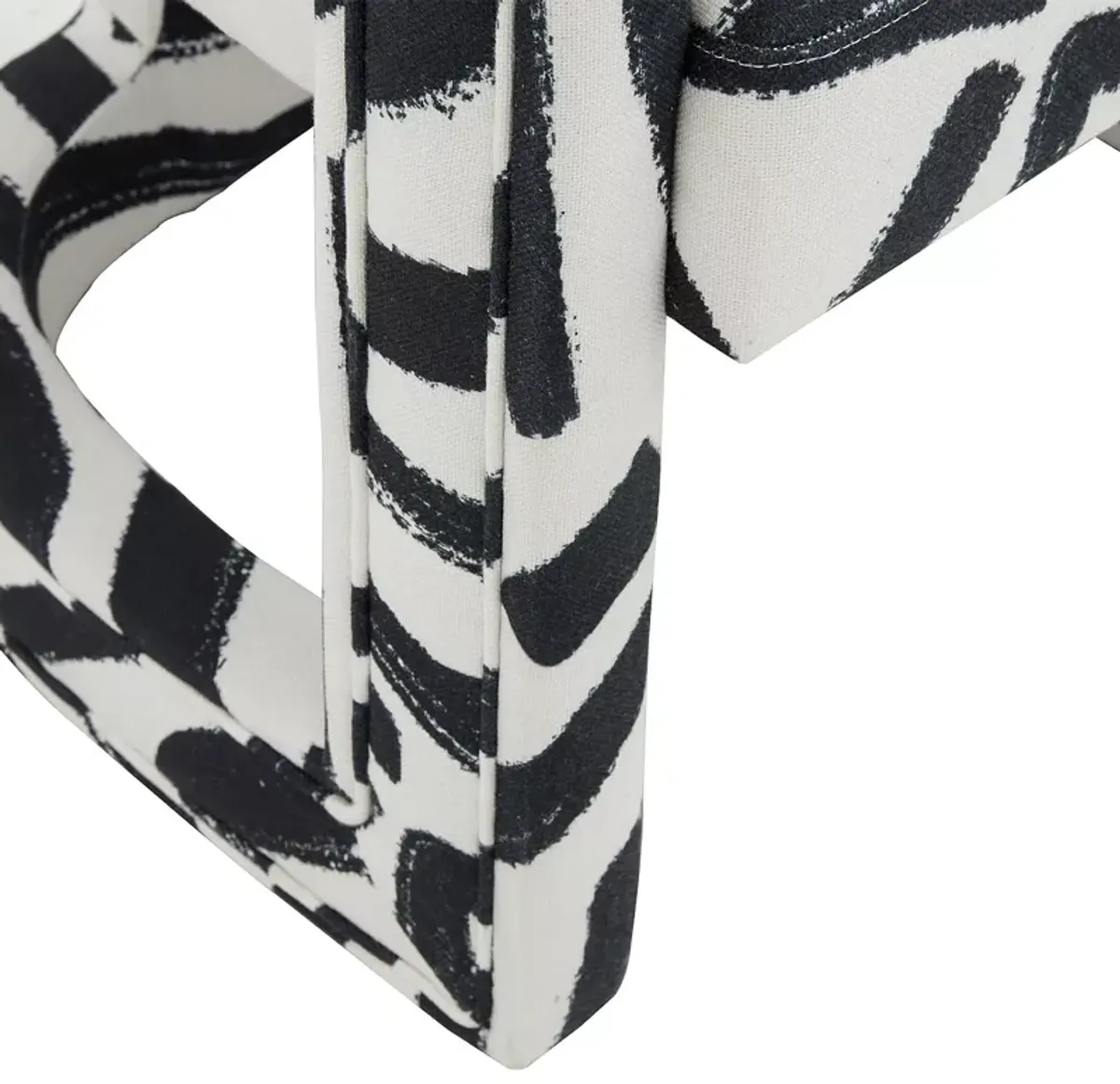 TOV Furniture Ada Velvet Chair in Black Brushstroke Pattern