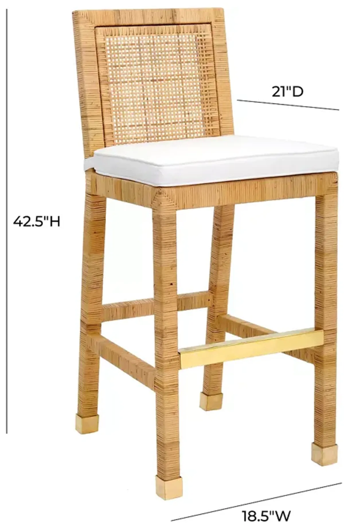 TOV Furniture Amara Rattan Bar Stool