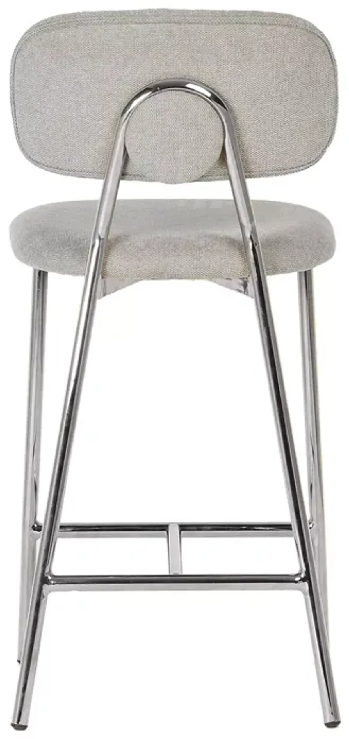 TOV Furniture Ariana Gray Counter Stool with Silver Tone Legs, Set of 2