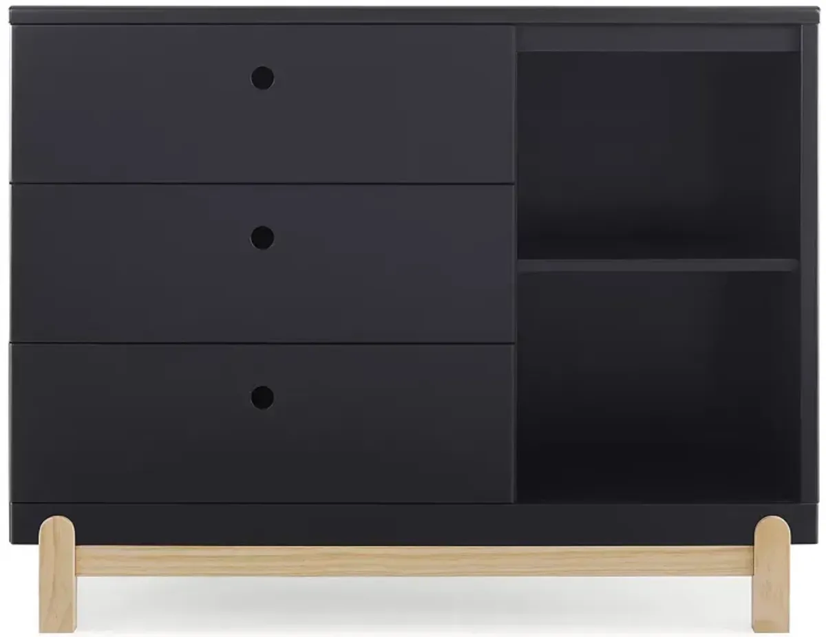 Delta Children Poppy 3 Drawer Dresser with Cubbies and Interlocking Drawers