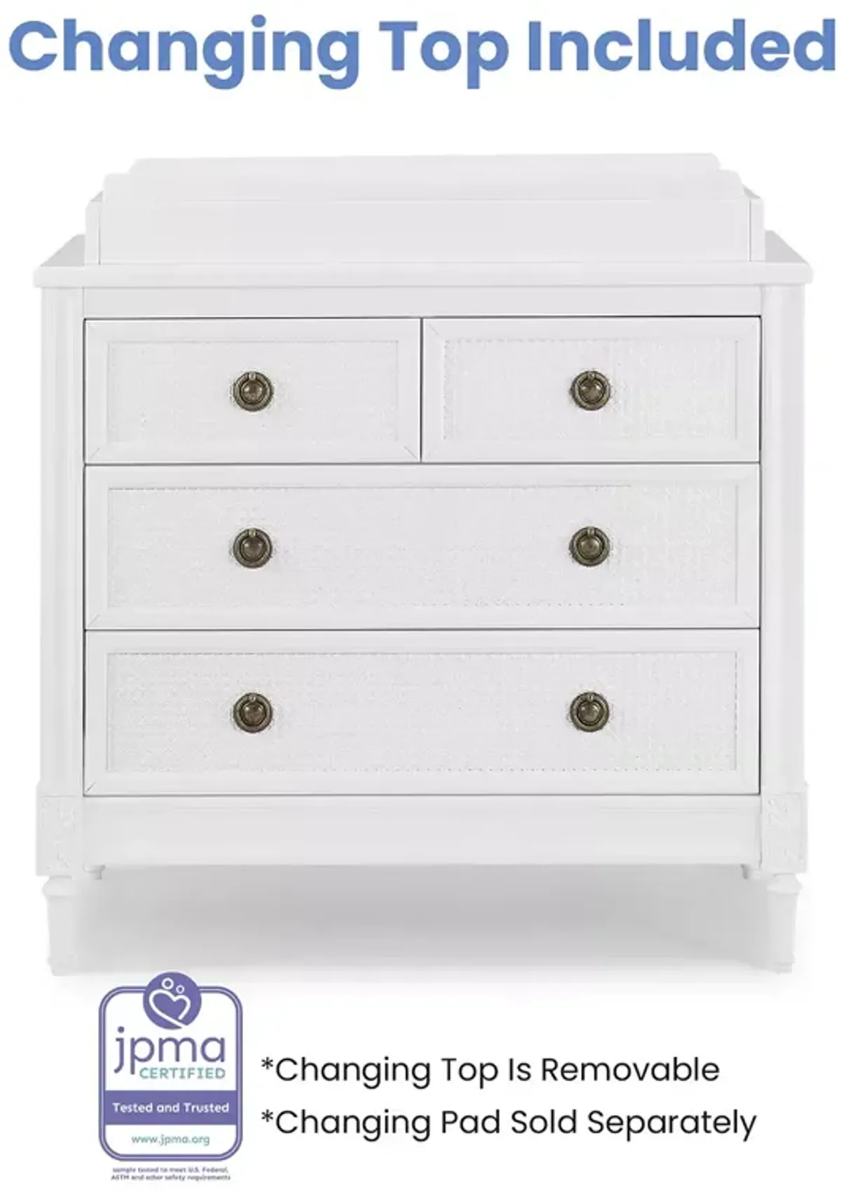 Delta Children Madeline 4 Drawer Dresser with Changing Top and Interlocking Drawers