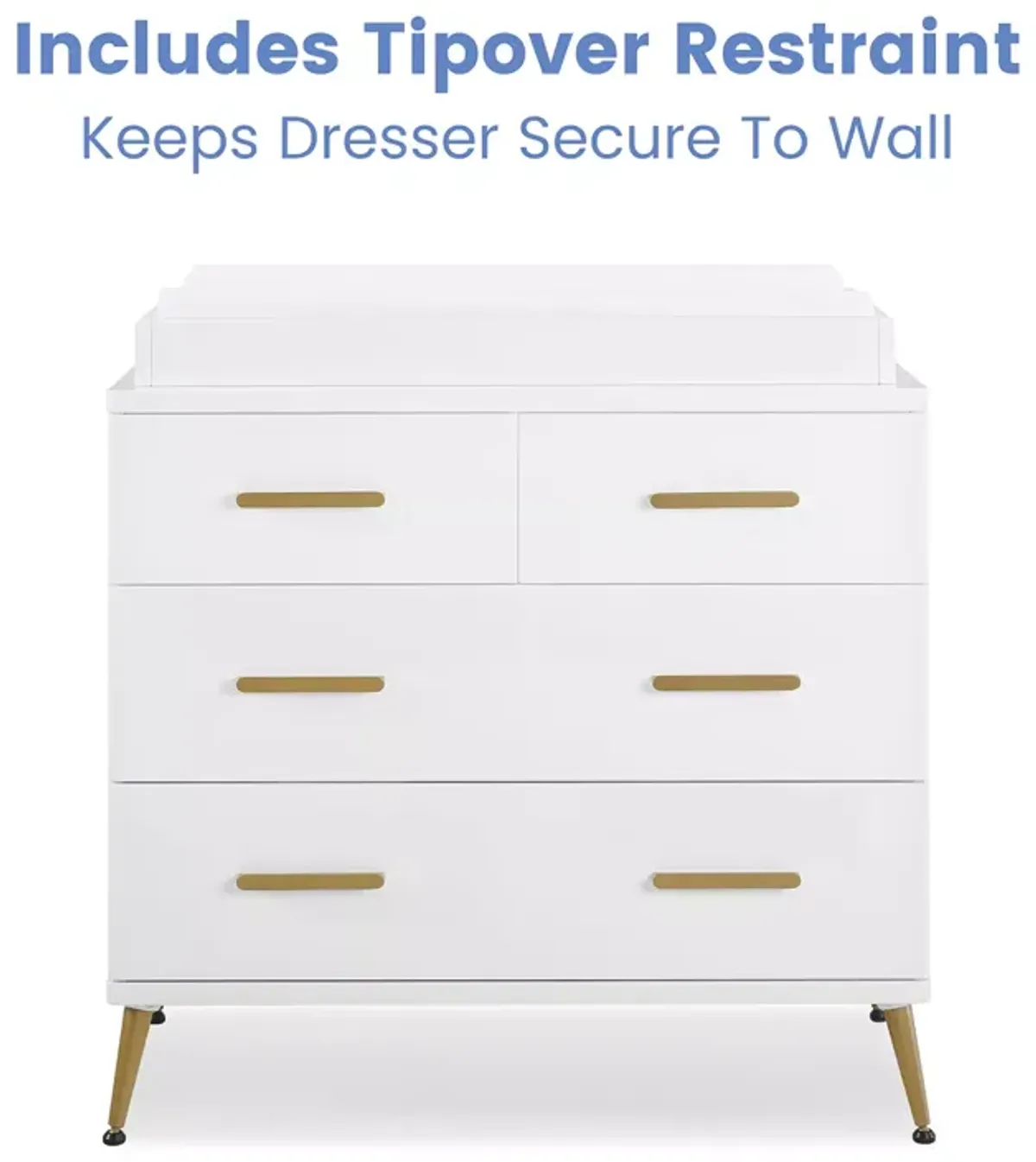 Delta Children Sloane 4 Drawer Dresser with Changing Top and Interlocking Drawers