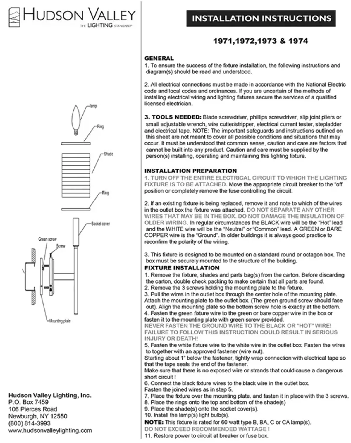 Hudson Valley Lighting Keswick One Light Bath & Vanity Light