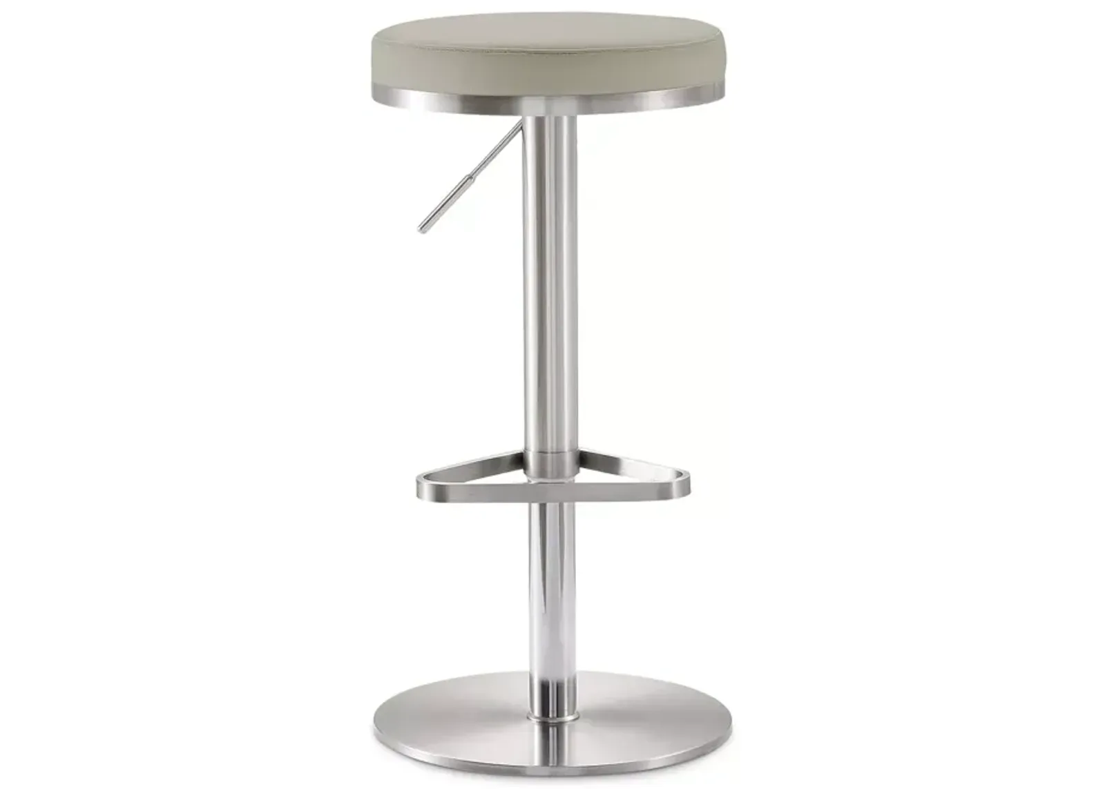 TOV Furniture Fano Light Gray Stainless Steel Barstool