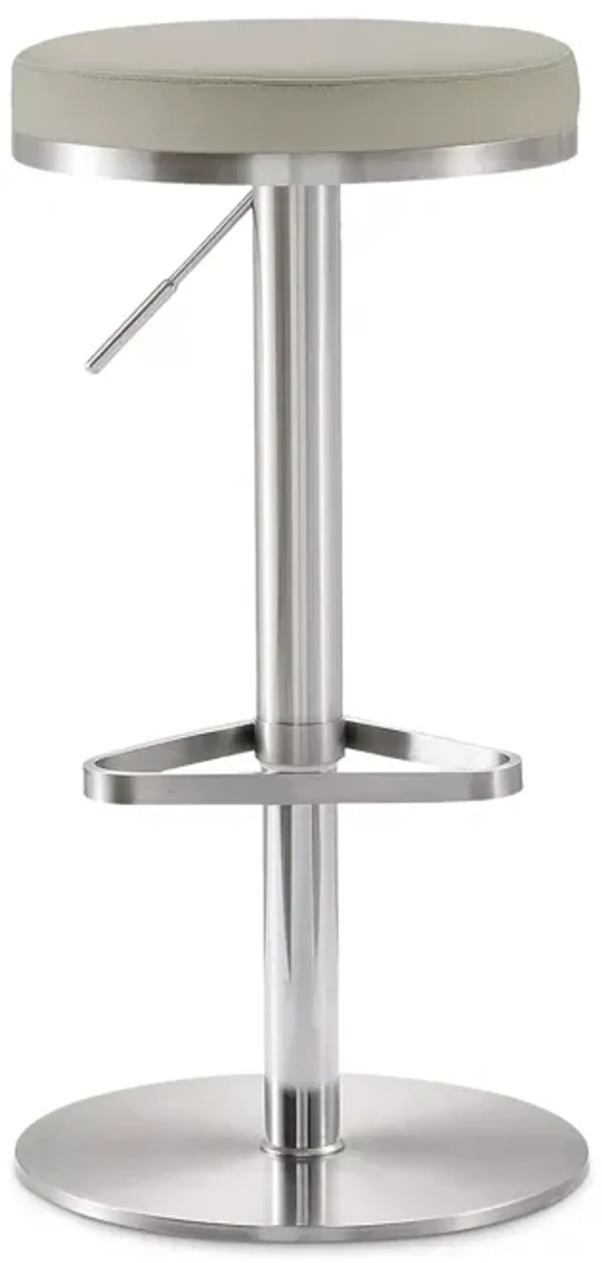 TOV Furniture Fano Light Gray Stainless Steel Barstool