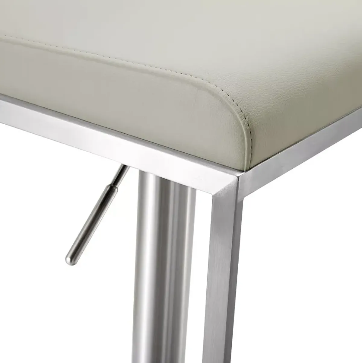 TOV Furniture Amalfi Light Gray Stainless Steel Barstool