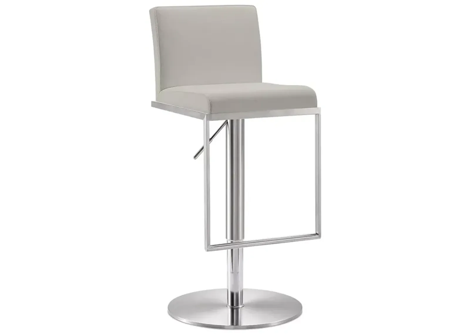 TOV Furniture Amalfi Light Gray Stainless Steel Barstool