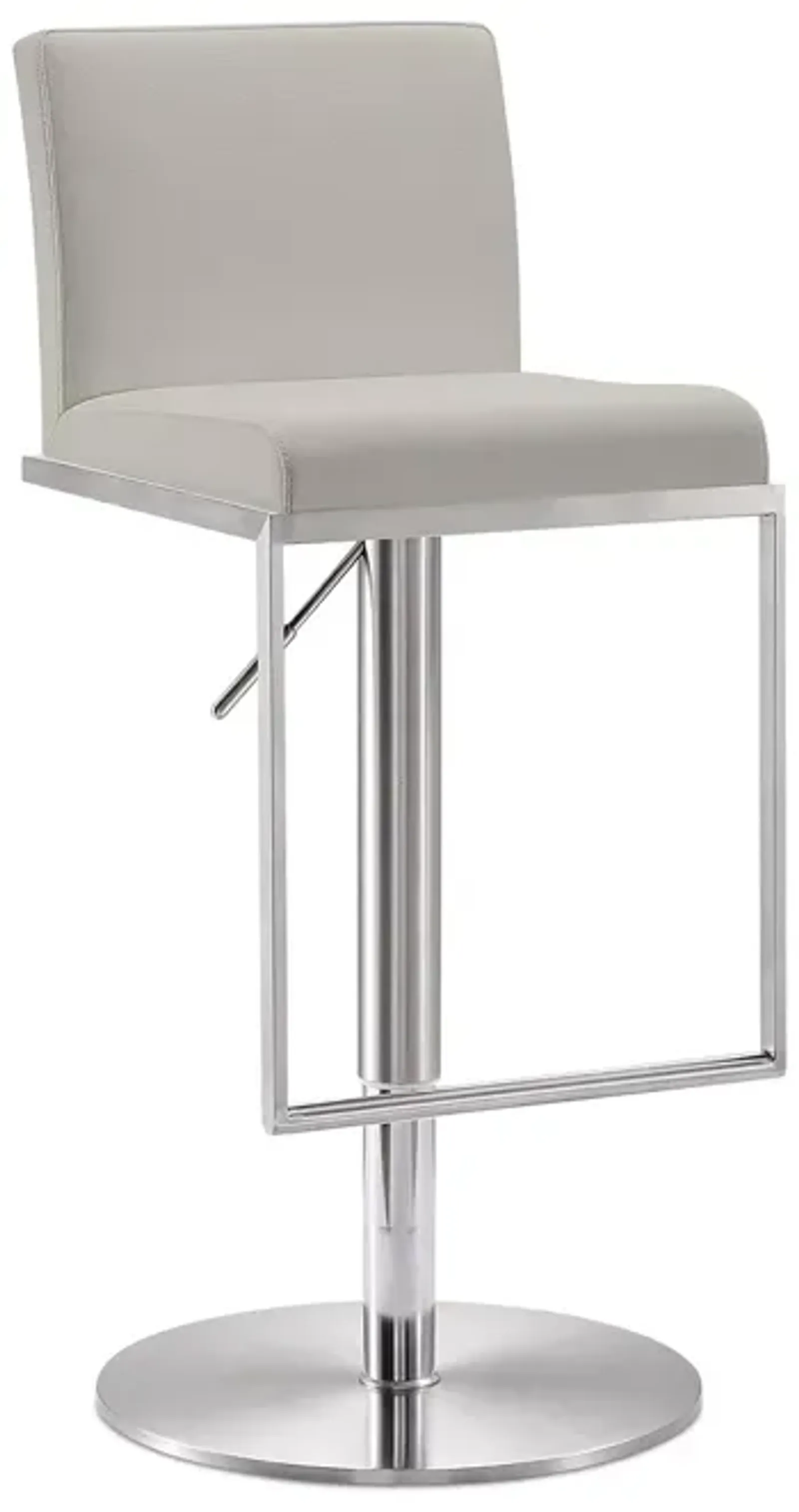 TOV Furniture Amalfi Light Gray Stainless Steel Barstool