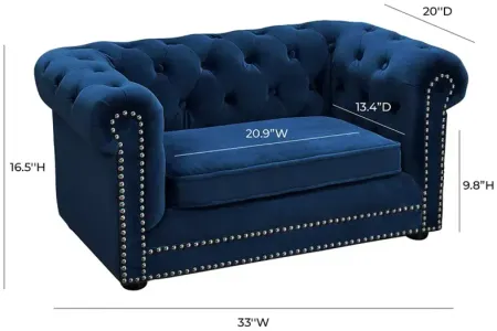 TOV Furniture Husky Navy Chesterfield Pet Bed