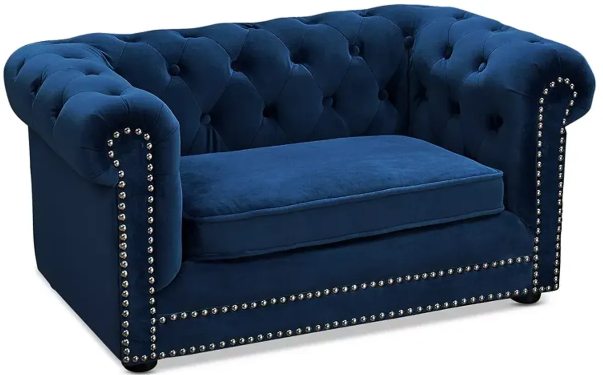 TOV Furniture Husky Navy Chesterfield Pet Bed