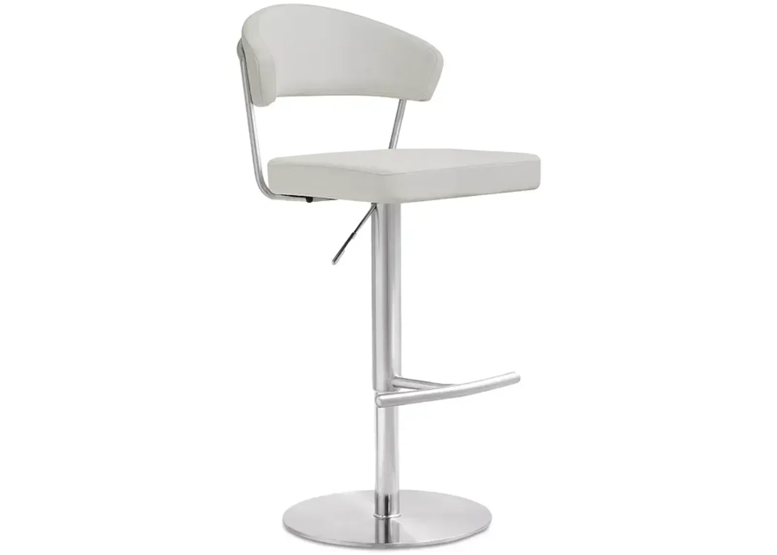 TOV Furniture Cosmo Light Gray Stainless Steel Barstool