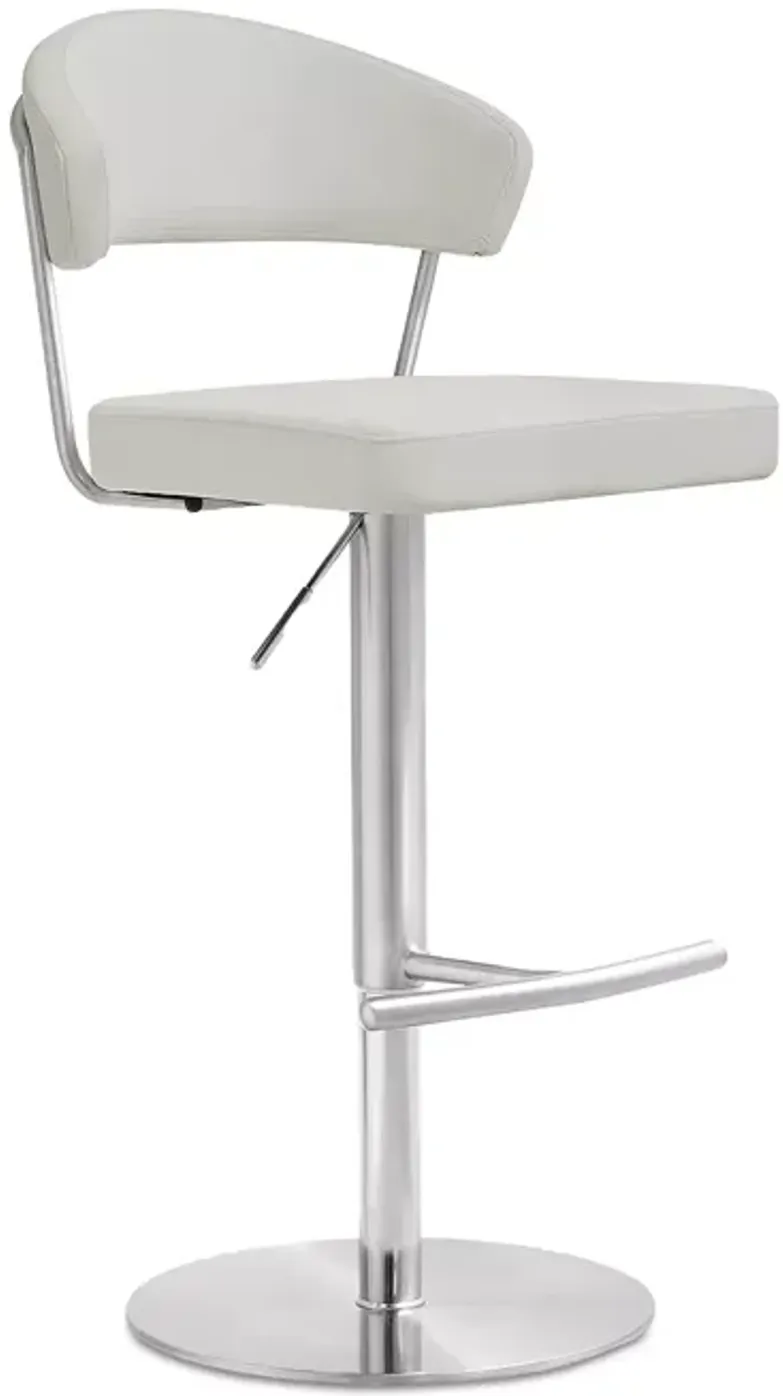 TOV Furniture Cosmo Light Gray Stainless Steel Barstool