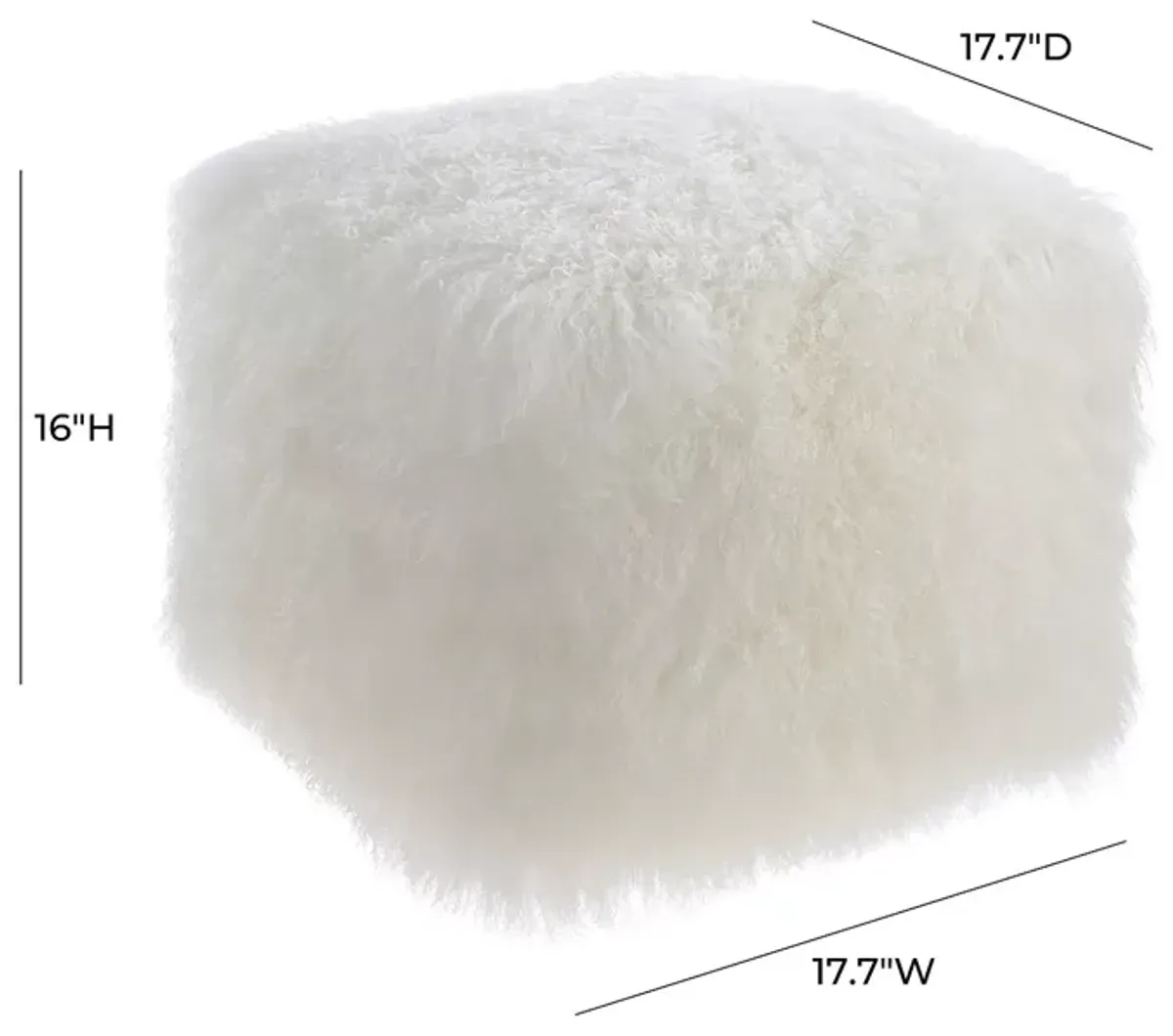 TOV Furniture Tibetan Sheepskin Pouf