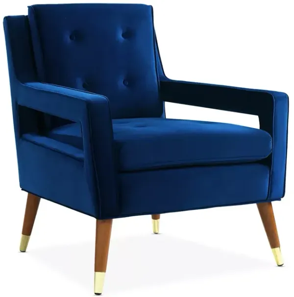 TOV Furniture Draper Navy Velvet Chair